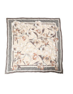 Dolce & Gabbana Men Beige Floral Linen Square Foulard Scarf - Eljoys Fashion 