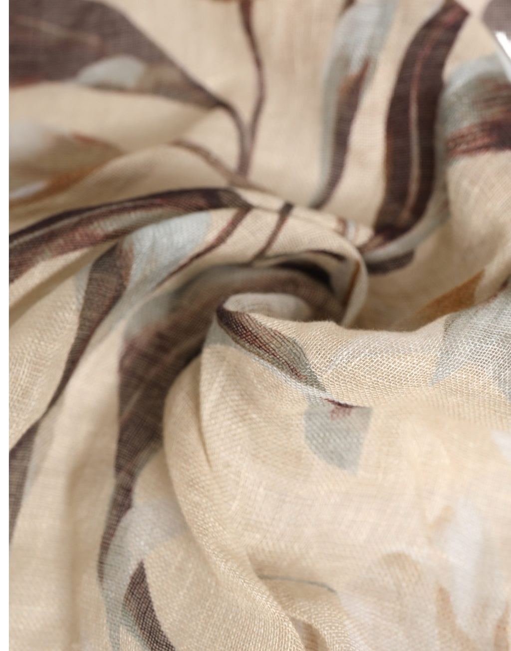 Dolce & Gabbana Men Beige Floral Linen Square Foulard Scarf - Eljoys Fashion 