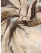 Dolce & Gabbana Men Beige Floral Linen Square Foulard Scarf - Eljoys Fashion 