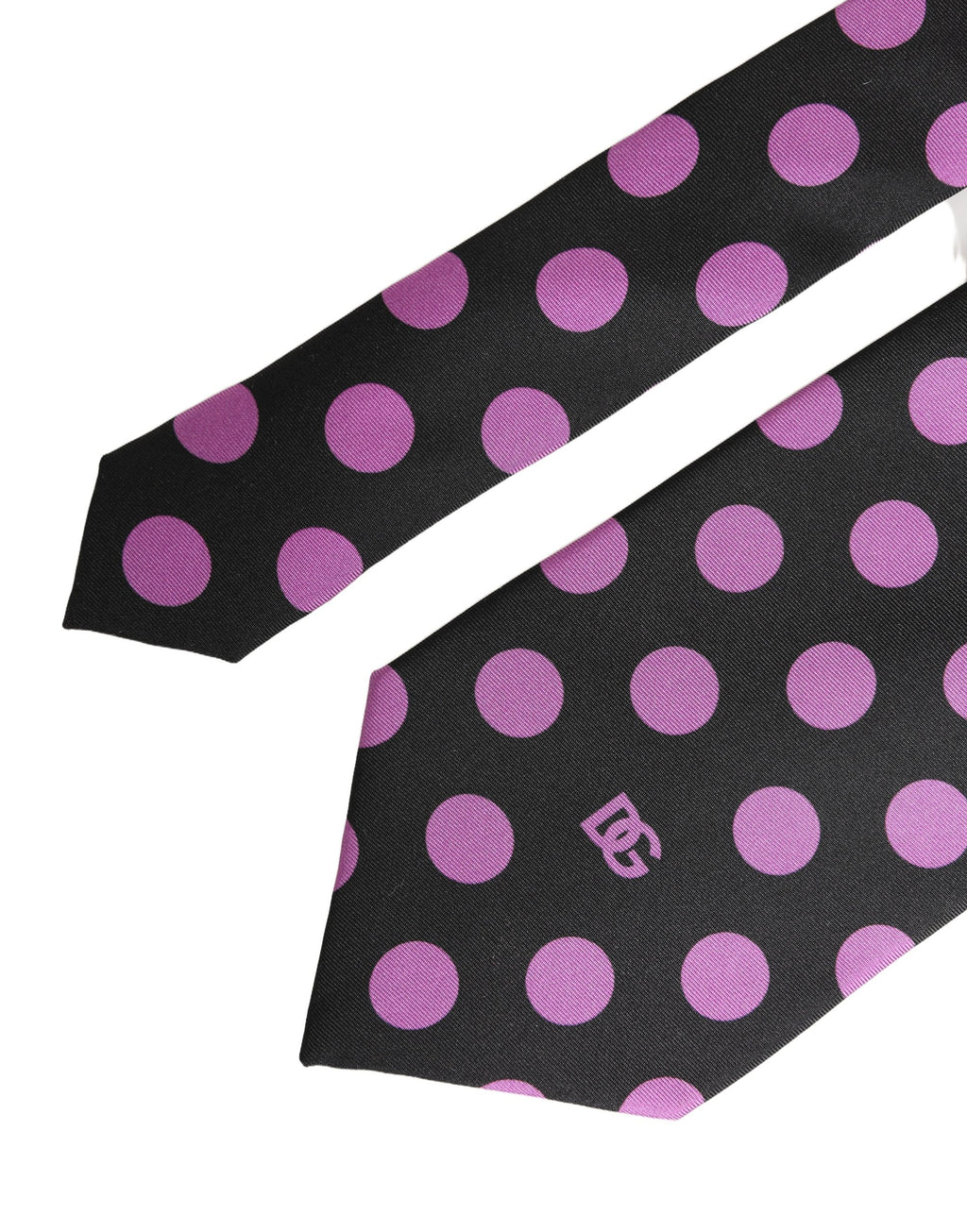 Dolce & Gabbana Men Dark Gray Polka Dot Silk Adjustable Necktie Tie - Eljoys Fashion 