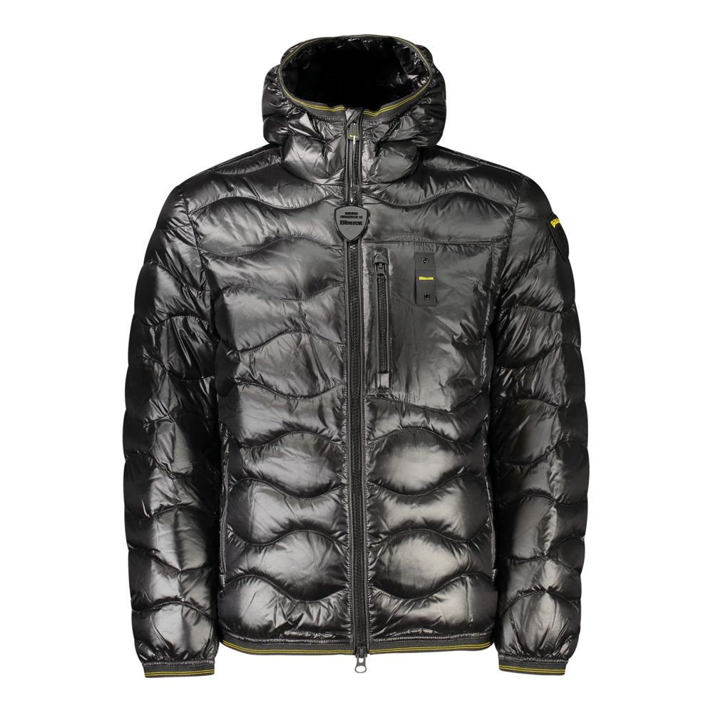 Blauer Black Polyamide Men's Jacket - Eljoys Fashion 