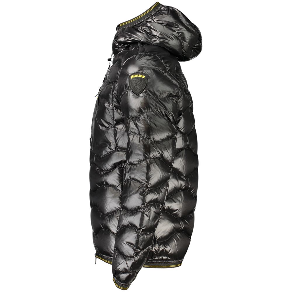 Blauer Black Polyamide Men's Jacket - Eljoys Fashion 