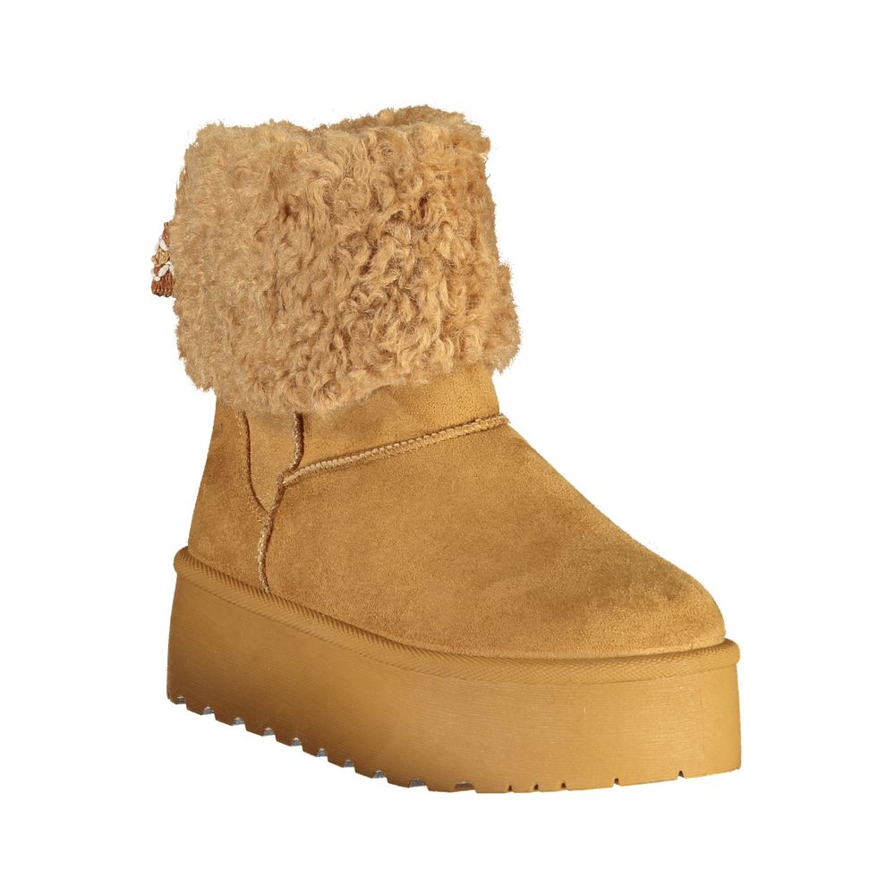 Laura Biagiotti Brown Polyurethane Women's Ankle Boot - Eljoys Fashion 