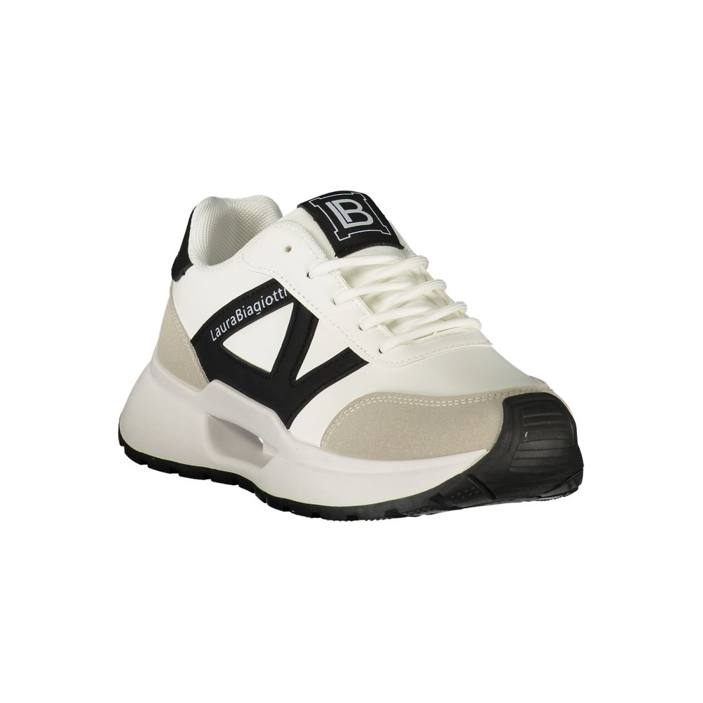 Laura Biagiotti White Polyurethane Women's Sneaker - Eljoys Fashion 