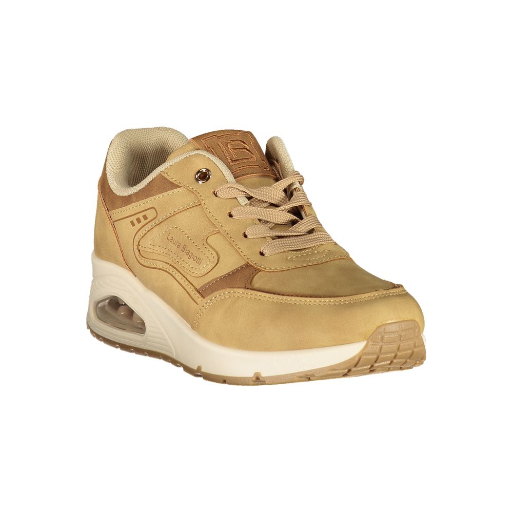 Laura Biagiotti Beige Polyurethane Women's Sneaker - Eljoys Fashion 