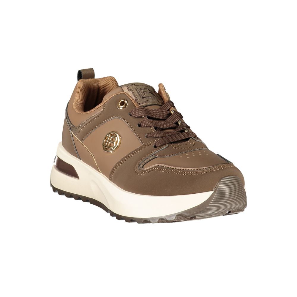 Laura Biagiotti Brown Polyurethane Womens Sneaker - Eljoys Fashion 