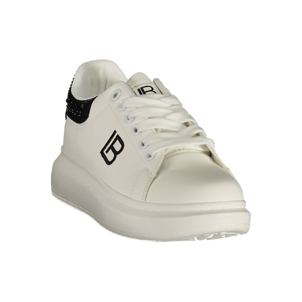 Laura Biagiotti White Polyurethane Women Sneaker - Eljoys Fashion 