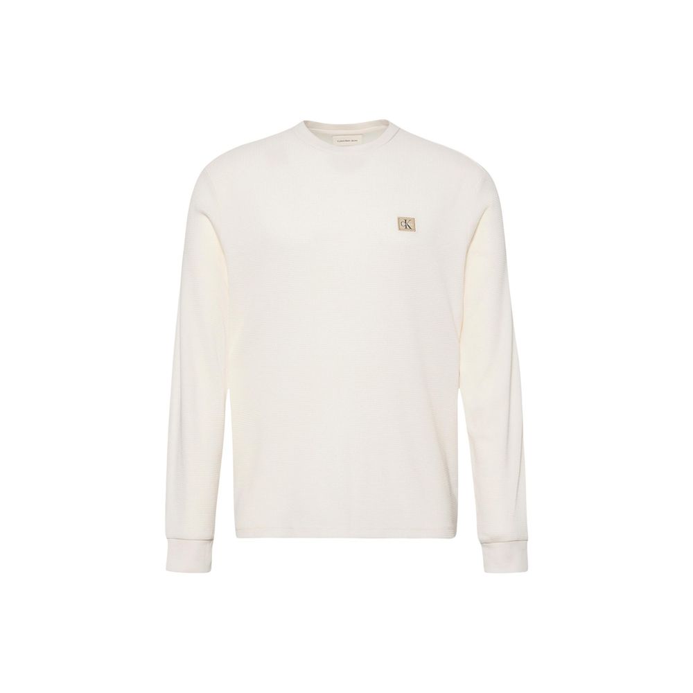 Calvin Klein Jeans Beige Cotton Long Sleeve T-Shirt - Eljoys Fashion 