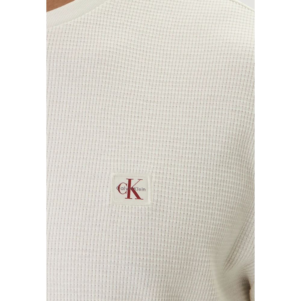 Calvin Klein Jeans Beige Cotton Long Sleeve T-Shirt - Eljoys Fashion 