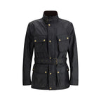 Belstaff Black Cotton Full-Length Jacket - Eljoys Fashion 