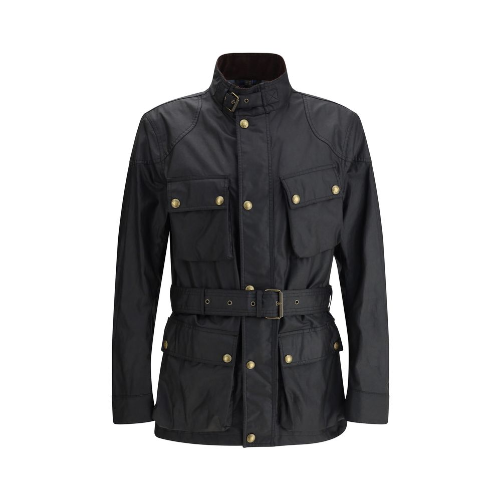 Belstaff Black Cotton Full-Length Jacket - Eljoys Fashion 