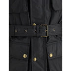 Belstaff Black Cotton Full-Length Jacket - Eljoys Fashion 