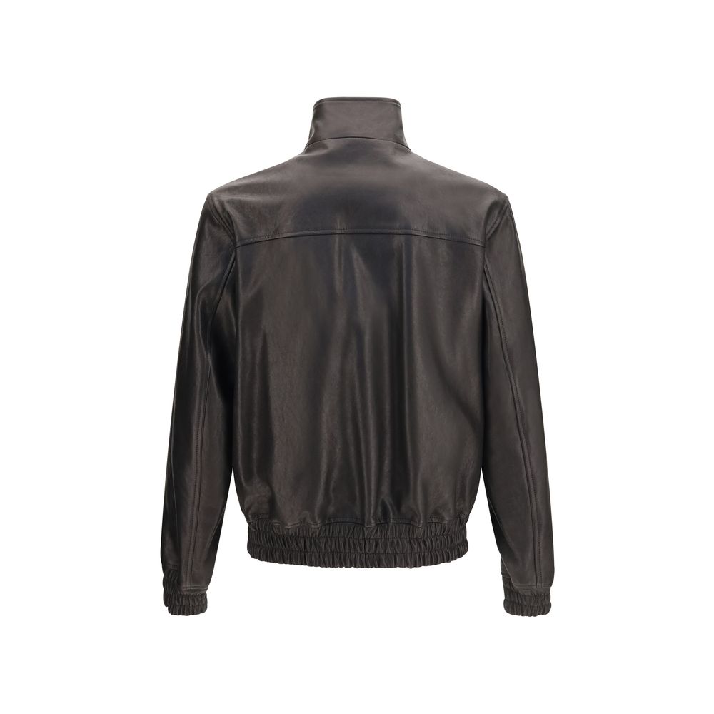 Valentino Garavani Black Lamb Ovis Aries Leather Jacket - Eljoys Fashion 