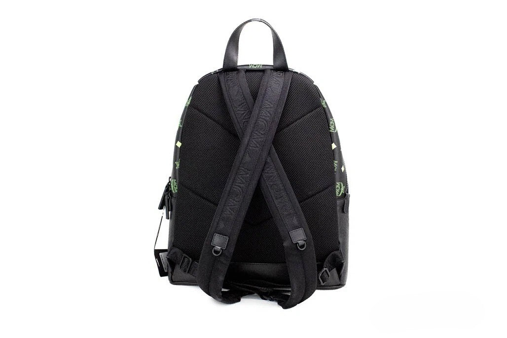 MCM Color Splash Visetos Green Purple Medium Mixed Leather Backpack Bookbag - Eljoys Fashion 