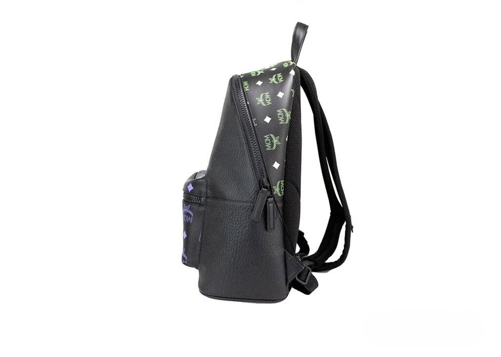 MCM Color Splash Visetos Green Purple Medium Mixed Leather Backpack Bookbag - Eljoys Fashion 