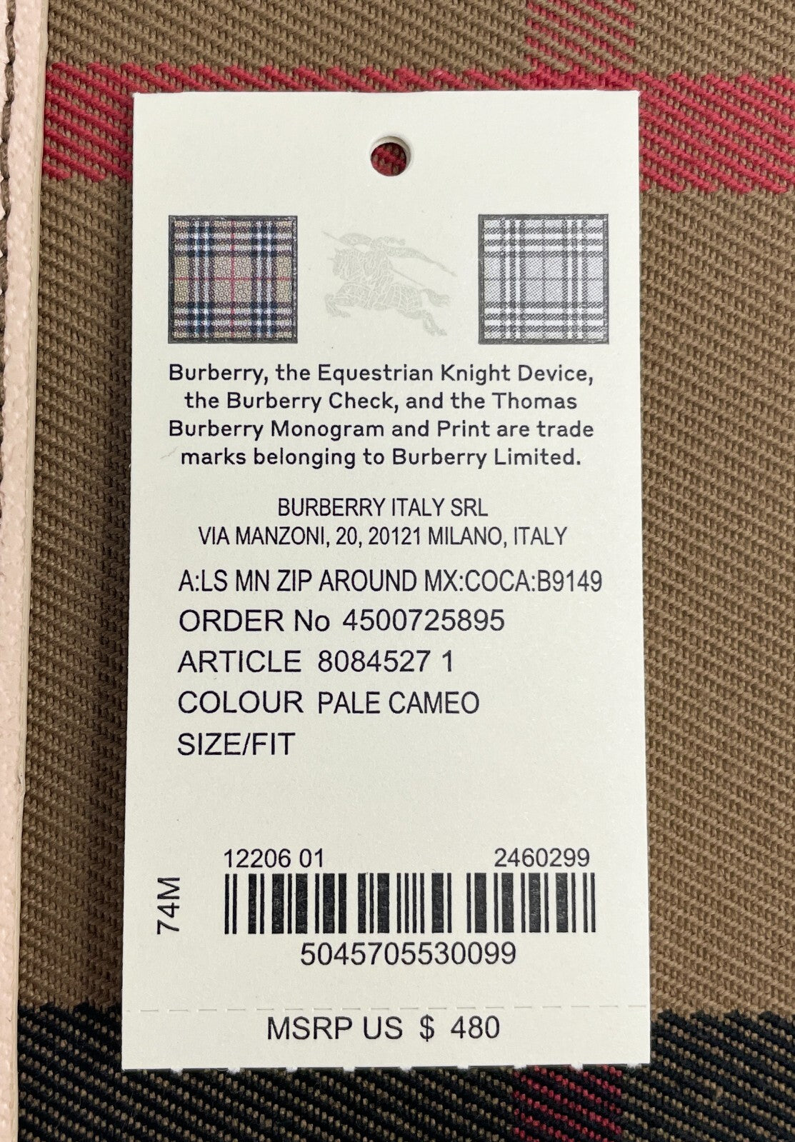 Burberry MN Zip Around Check Coin Wallet - Eljoys Fashion 