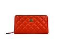 Versace Quilted Leather Continental Clutch Zip Wallet - Eljoys Fashion 