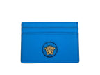 Versace Mini Medusa Blue Grainy Leather Slim Card Case Wallet - Eljoys Fashion 