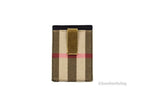 Burberry House Check Chase Black Grainy Leather Money Clip Card Case Wallet - Eljoys Fashion 