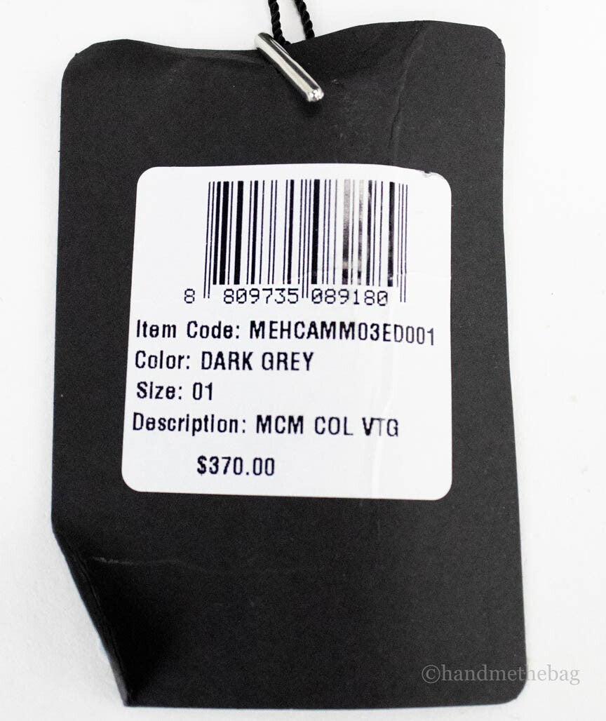 MCM Visetos Dark Grey Recycled Polyamide Cotton Blend Monogram Logo Bucket Hat - Eljoys Fashion 