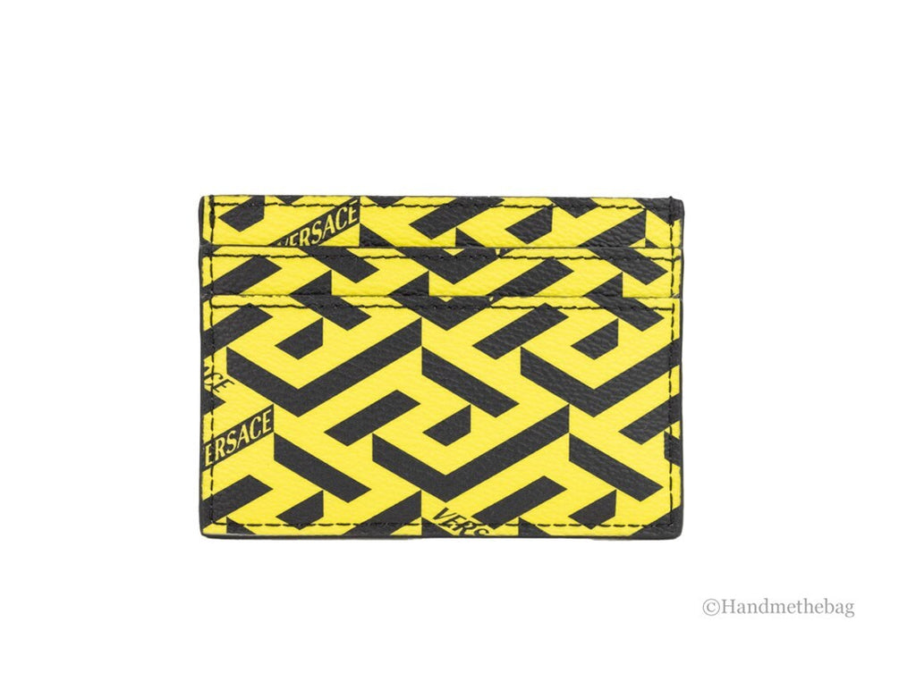 Versace La Greca Pineapple Multicolor Signature Coated Canvas Card Case Wallet - Eljoys Fashion 