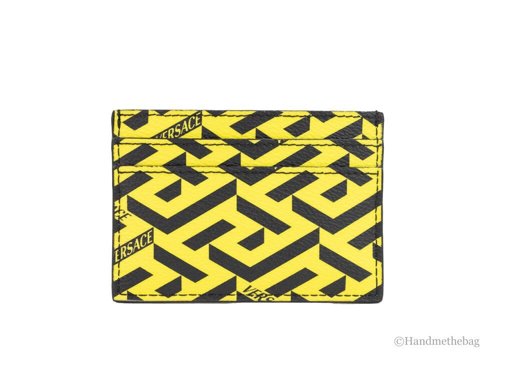 Versace La Greca Pineapple Multicolor Signature Coated Canvas Card Case Wallet - Eljoys Fashion 