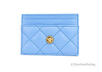 Versace Mini Medusa DV Blue Quilted Smooth Nappa Leather Card Case Wallet - Eljoys Fashion 