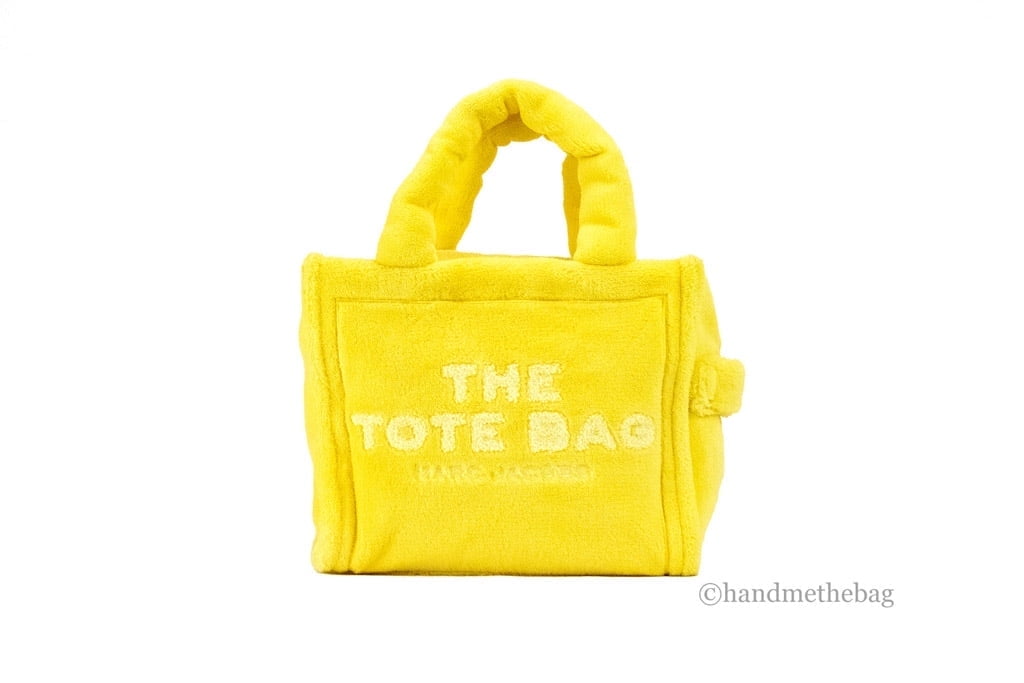 Marc Jacobs The Terry Tote Yellow Mini Soft Terry Fabric Crossbody Bag Handbag - Eljoys Fashion 