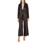 ICHI Brown Polyester Blazer - Eljoys Fashion 