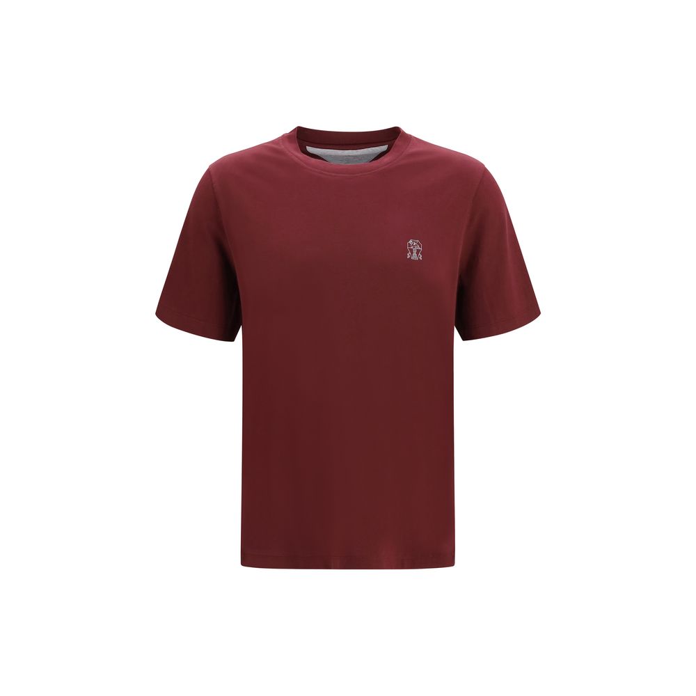 Brunello Cucinelli Bordeaux Cotton T-Shirt - Eljoys Fashion 