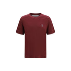 Brunello Cucinelli Bordeaux Cotton T-Shirt - Eljoys Fashion 