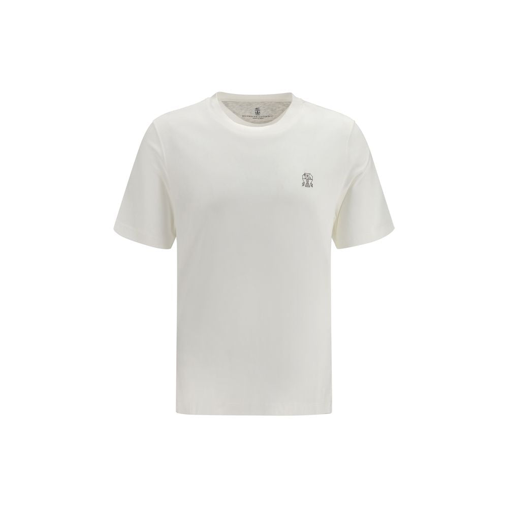 Brunello Cucinelli White Cotton T-Shirt - Eljoys Fashion 