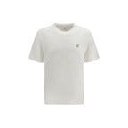 Brunello Cucinelli White Cotton T-Shirt - Eljoys Fashion 