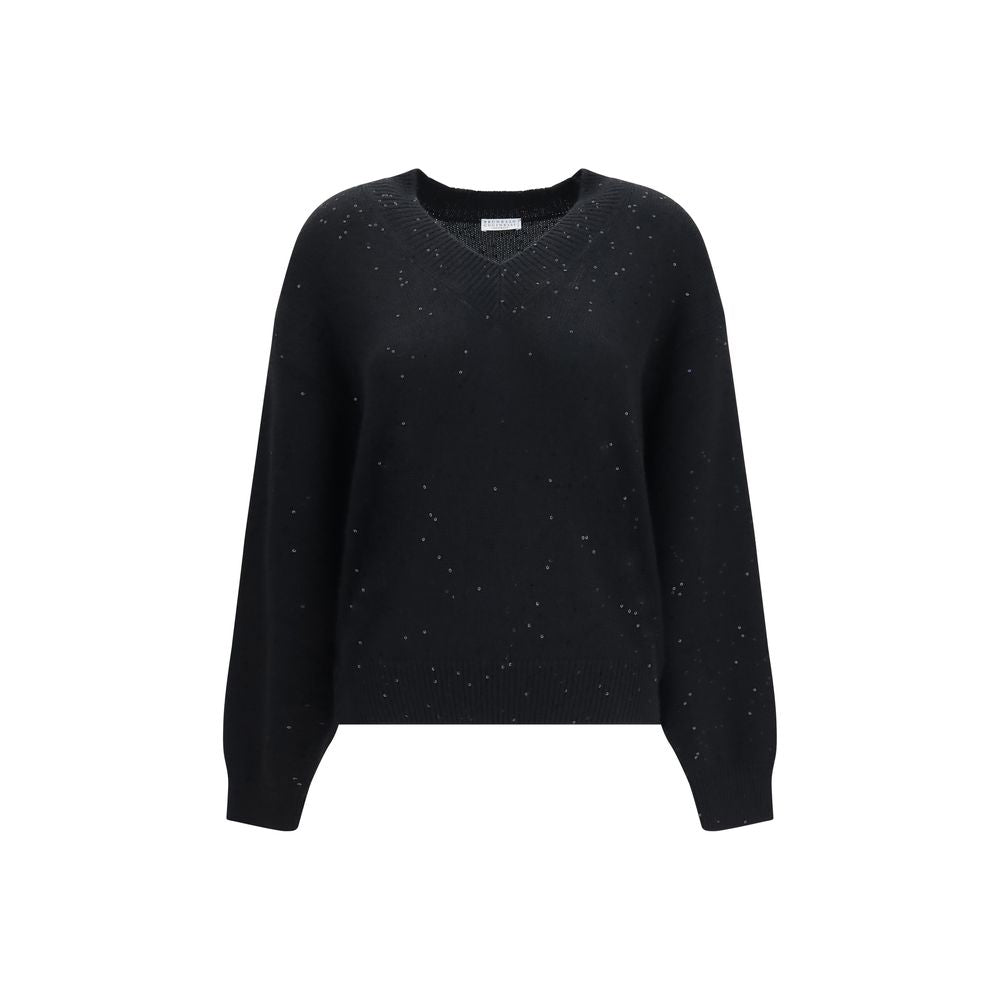 Brunello Cucinelli Black Cashmere Sweater - Eljoys Fashion 