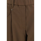Brunello Cucinelli Brown Cotton Casual Pants - Eljoys Fashion 