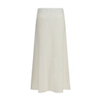 Brunello Cucinelli Beige Wool Oves Aries Midi Skirt - Eljoys Fashion 
