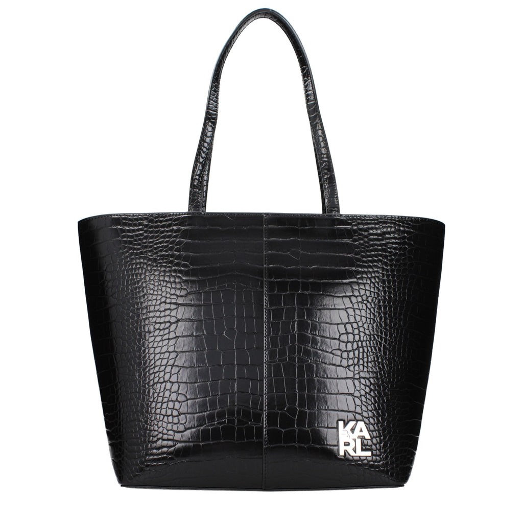 Karl Lagerfeld Black Polyethylene Shoulder Bag - Eljoys Fashion 