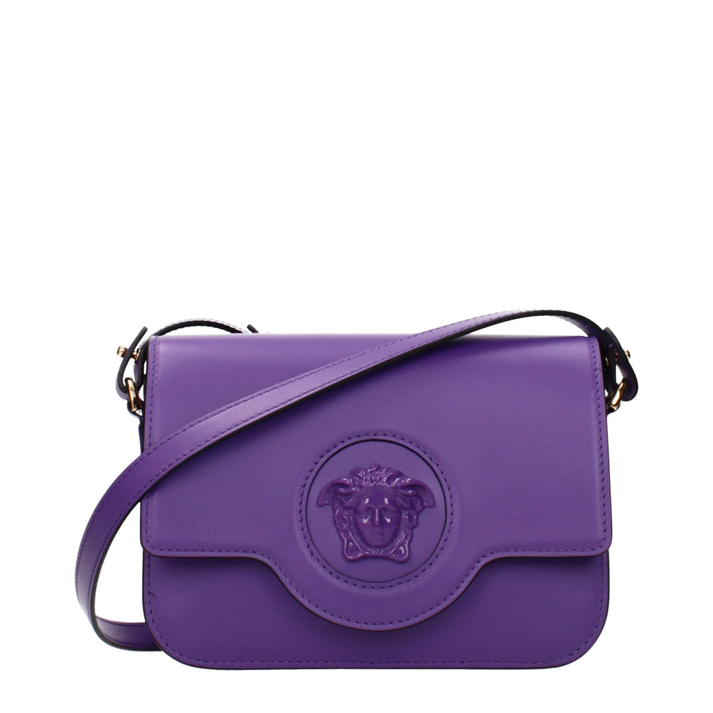 Versace Purple Leather Crossbody Bag - Eljoys Fashion 