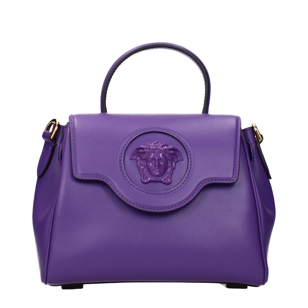 Versace Purple Leather Handbag - Eljoys Fashion 