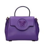 Versace Purple Leather Handbag - Eljoys Fashion 