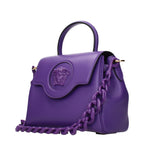 Versace Purple Leather Handbag - Eljoys Fashion 