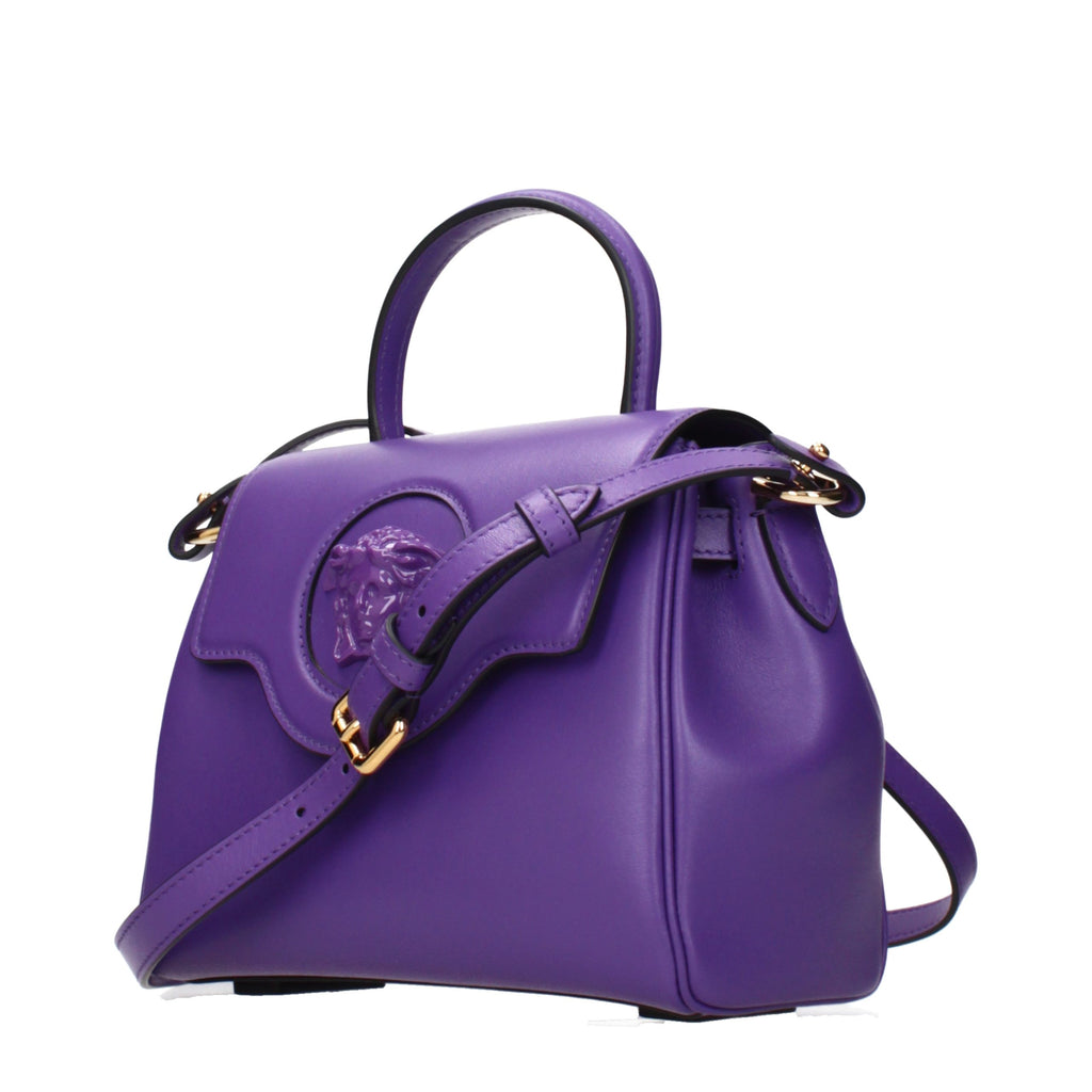 Versace Purple Leather Handbag - Eljoys Fashion 