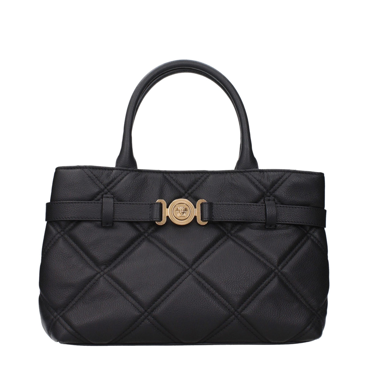 Versace Black Leather Handbag - Eljoys Fashion 