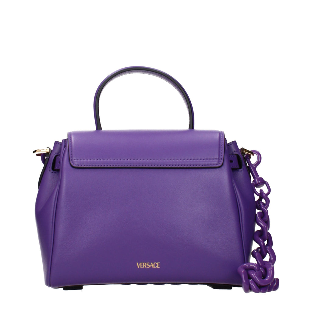 Versace Purple Leather Handbag - Eljoys Fashion 