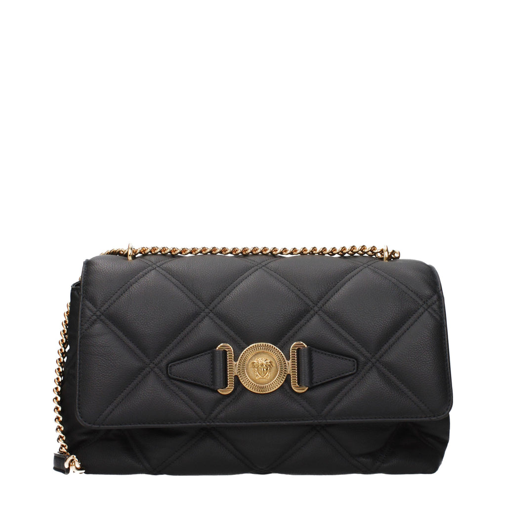 Versace Black Leather Crossbody Bag - Eljoys Fashion 