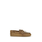 Miu Miu Beige Calf Leather Bos Taurus Slip-On Loafers - Eljoys Fashion 