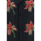 Valentino Garavani Black Linen Pattern Shirt - Eljoys Fashion 
