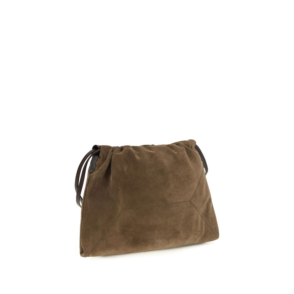 Brunello Cucinelli Brown Calf Leather Bos Taurus Clutch Bag - Eljoys Fashion 