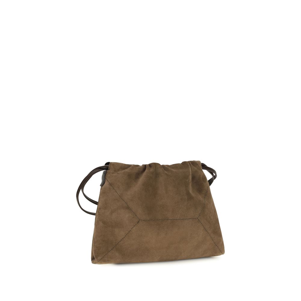 Brunello Cucinelli Brown Calf Leather Bos Taurus Clutch Bag - Eljoys Fashion 