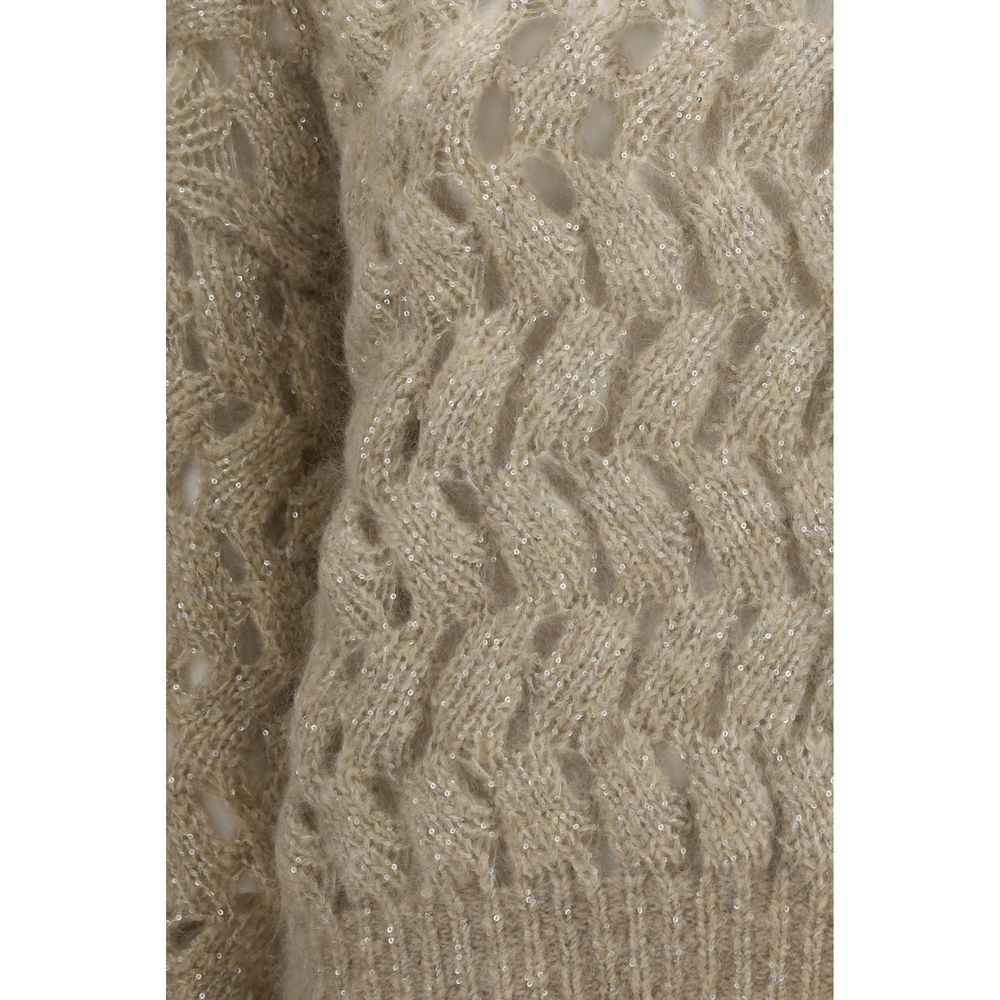 Brunello Cucinelli Beige Mohair Sweatshirt - Eljoys Fashion 